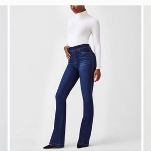 SPANX Dark Blue High-Rise Bootcut Jeans